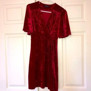 Red velvet dress